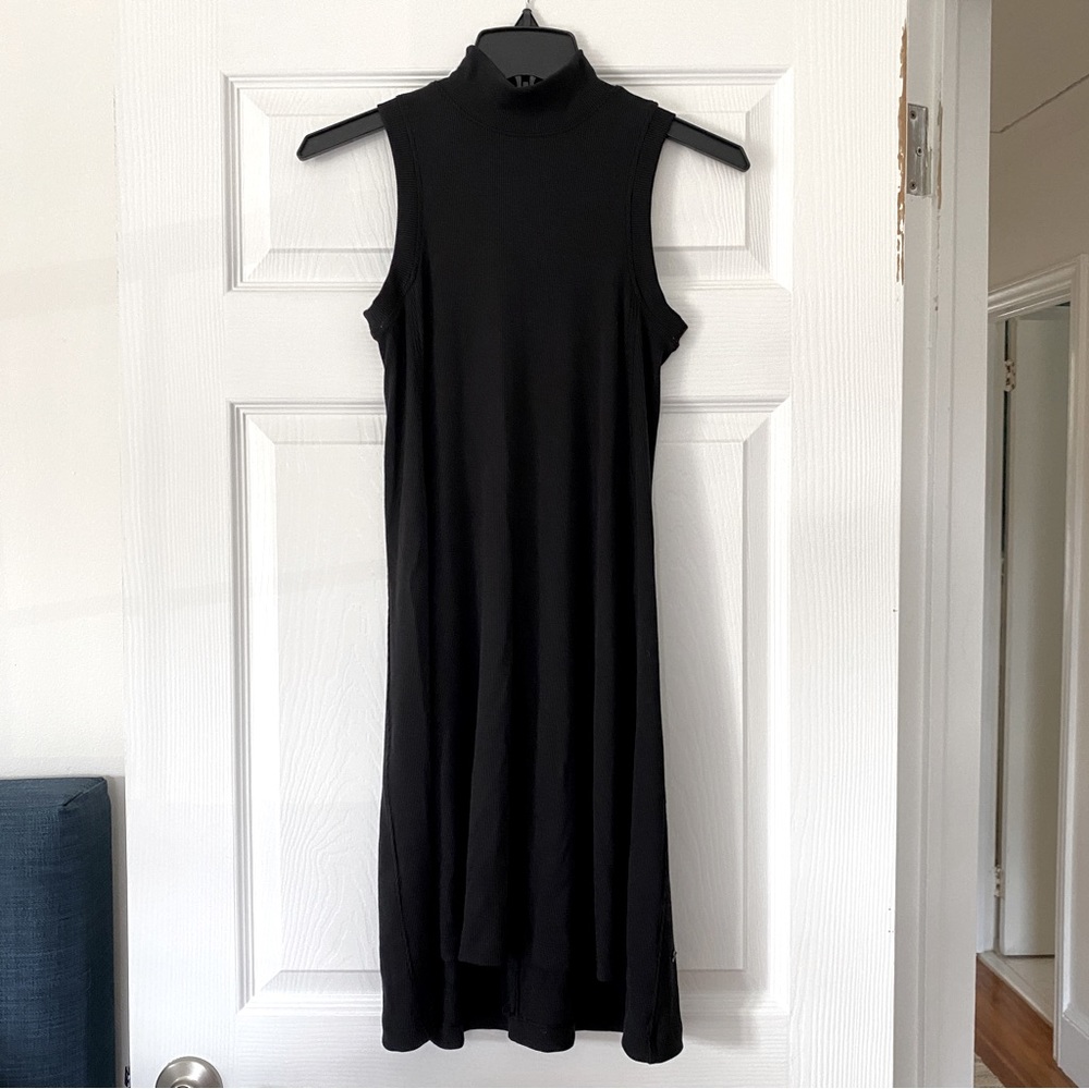 Lululemon Gone for the Week Black Ribbed High Neck Sleeveless Dress Size 4